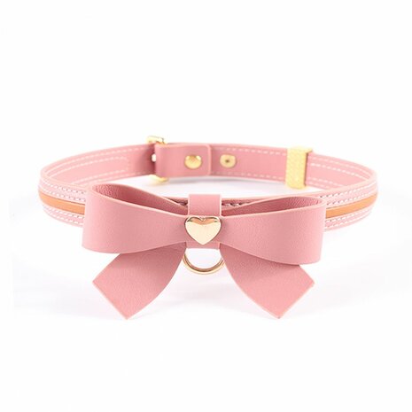 Sevanda - Love Heart Butterfly - Vegan Lederen Collar met Leiband - Roze