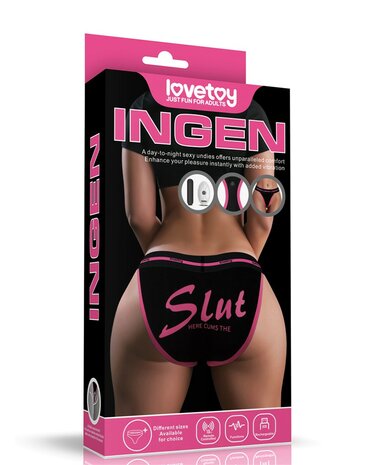 LoveToy - Slut - Bedrukt Vibrerend Sexy Slipje - Zwart