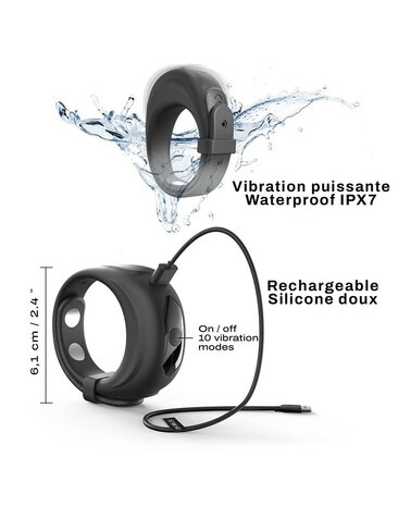 Dorcel - Fit Vibe Ring - Verstelbare Vibrerende Cockring - Zwart