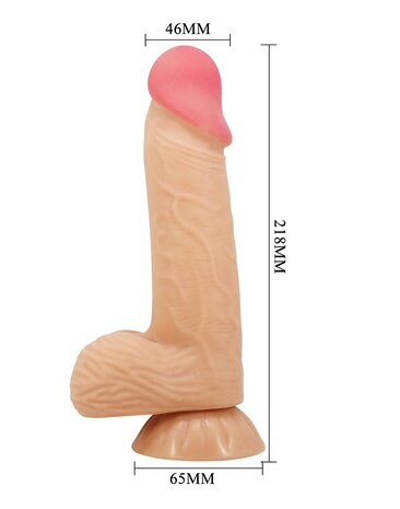 Pretty Love - Lisle - Sliding Skin Dildo -  20.6 x 4.4  cm - Lichte Huidskleur