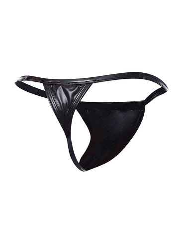 Cut4Men - Sexy Wetlook Herenstring -  Boost - Zwart - Maat L