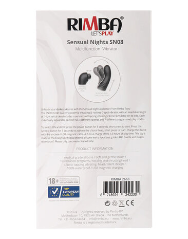 Rimba - Sensual nights SN08 - Stotende Vibrator met Tapping Functie - Zwart