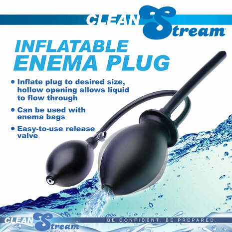 CleanStream - Opblaasbare Enema of Klysma Plug - Zwart