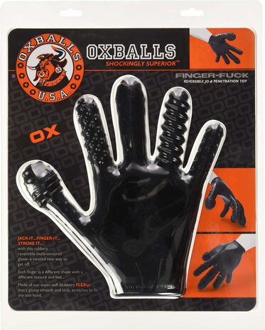 Oxballs - Finger Fuck Handschoen met structuur - Zwart