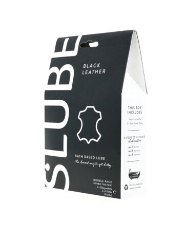 Slube - Black Leather - Double Bath Play - Body to Body Glijmiddel - 2 x 250 gram