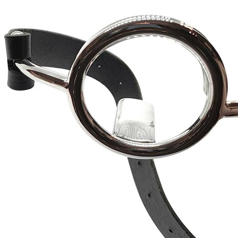 Black Label - Stainless Steel Ring Gag met Tongue Depressor