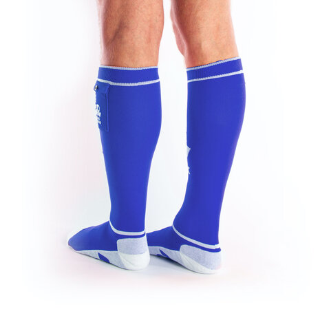 Brutus - FXXX Party Voetbalsokken met zakje - One Size - Blauw Wit