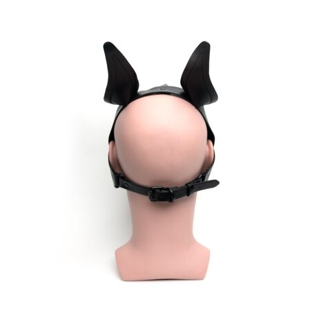 665 Leather -  Masker - Playful Pup Hood - Zwart/Geel - One Size