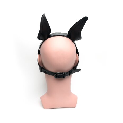 665 Leather -  Masker - Playful Pup Hood - Zwart/Rood/Wit - One Size