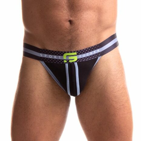 Sport Fucker Jersey - Jockstrap - Zwart/Groen - Maat L