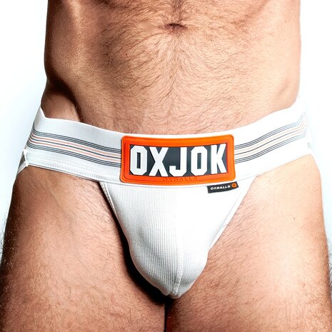 Oxjok Slingjock - Upthrust Slider Jockstrap - Ingebouwde Cockring - Met opbergvakje - White Snow - Maat L