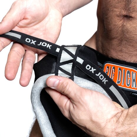 Oxjok Bulger - Pumper Slider Jockstrap - Voor Groter Geschapen Mannen - Black Iron - Maat L