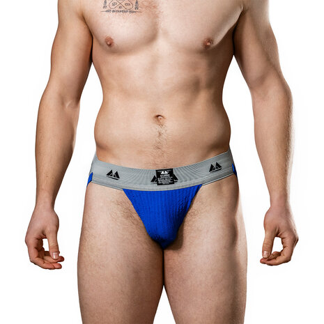 MM Original - Jockstrap Herenslip - Tailleband 5 cm - Blauw/Grijs - Maat M