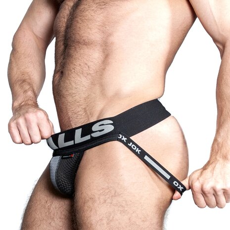 Oxjok Airmesh - Upthrust Slider Semi-Transparante Jockstrap - Tar Black - Maat L