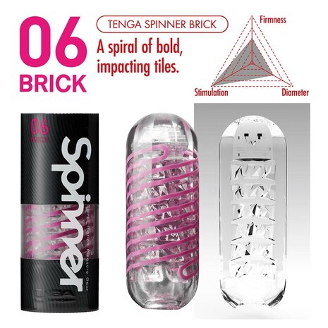 Tenga - Spinner Brick Masturbator - Transparant