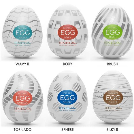 Tenga - EGG Variety Pack Easy Beat - Mini Masturbator - 6 stuks