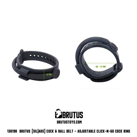 Brutus - Verstelbare Siliconen Cockring - Click-N-Go Adjustable Silicone Cockring