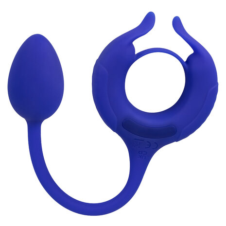 Calexotics - Admiral Cockring met Verzwaarde Vibrerende Buttplug - Blauw