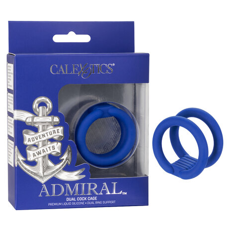 Calexotics - Admiral Dubbele Siliconen Cockring - Blauw