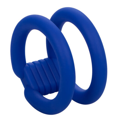 Calexotics - Admiral Dubbele Siliconen Cockring - Blauw