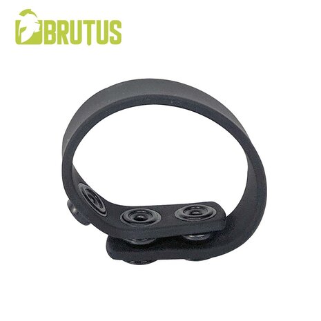 Brutus - Cockring - Siliconen Cock Strap - Zwart - 3 Snap Silicone Cock Strap