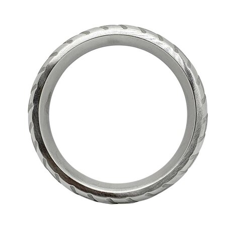 Black Label - Tire XL - Zware RVS Cockring met Bandenprofiel - Diameter 40 mm