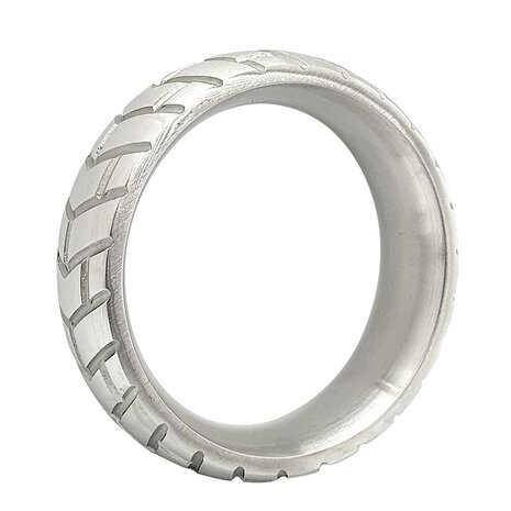 Black Label - Tire - Zware RVS Cockring met Bandenprofiel - Diameter 55 mm