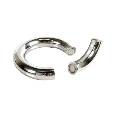 Black Label - Stainless Steel Magnetic Donut Cockring - Diameter 40 mm