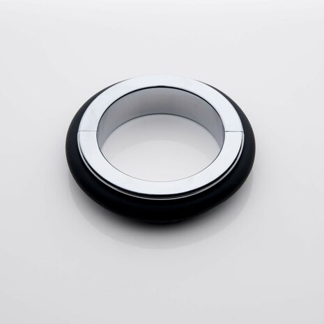 Black Label - Fusion Ring - Cockring van Metaal met Siliconen - Small - Ø 35 x 7 x 15 mm