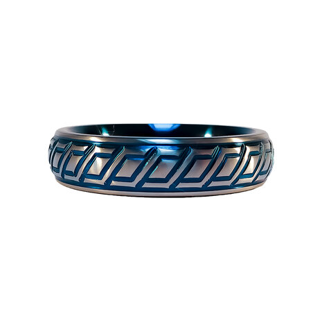 Black Label - Blue Wave Cockring - RVS - Blauw/Zilver - Diameter 50 mm