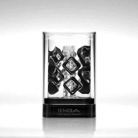 Tenga - Crystal Block Masturbator - Transparant/Zwart