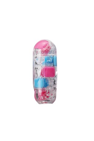 Tenga - Bobble Vacuum Cup Masturbator - Crazy Cubes - Transparant/Roze/Blauw