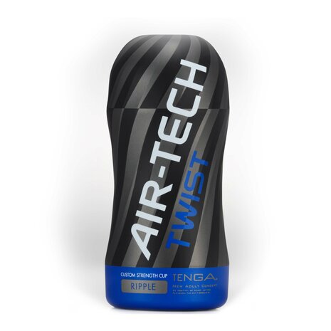 Tenga - Air-Tech Twist Masturbator - Ripple - Blauw/Zwart