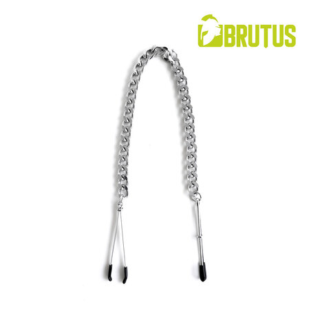 Brutus - Tepelklemmen - Metalen Zilverkleurige Tepelklemmen met Ketting - TWEEZER Nipple Clamps Silver