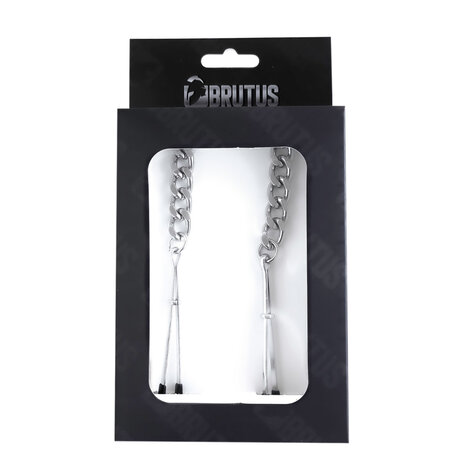 Brutus - Tepelklemmen - Metalen Zilverkleurige Tepelklemmen met Ketting - TWEEZER Nipple Clamps Silver