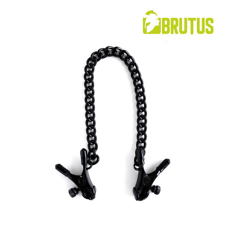 Brutus -  Tepelklemmen - Verstelbare Tepelklemmen met Ketting - BITE Heavy Nipple Clamps Black