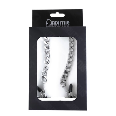 Brutus - Basic - Tepelklemmen Met Ketting - Zilver