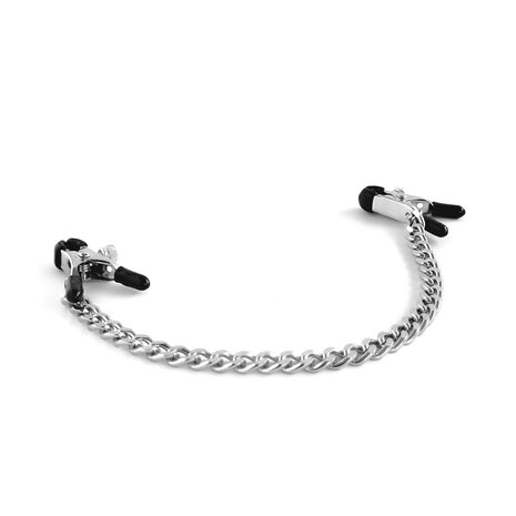 Brutus - Verstelbare Tepelklemmen met Ketting - Zilver - BITE Heavy Nipple Clamps Silver