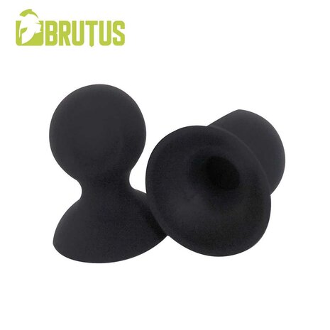 Brutus - Tepelzuigers - Zwarte Siliconen Tepelzuigers - Nip Pull - Nipple Suckers - Maat M