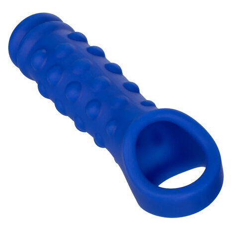 Calexotics - Admiral Geribbelde Penis Sleeve - Liquid Siliconen - Blauw