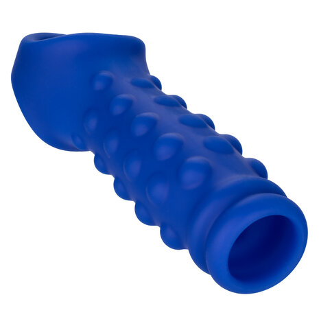 Calexotics - Admiral Geribbelde Penis Sleeve - Liquid Siliconen - Blauw