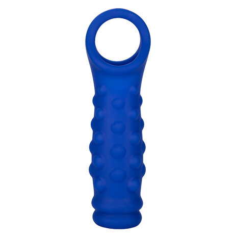 Calexotics - Admiral Geribbelde Penis Sleeve - Liquid Siliconen - Blauw