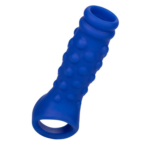 Calexotics - Admiral Geribbelde Penis Sleeve - Liquid Siliconen - Blauw