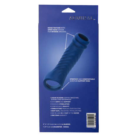 Calexotics - Admiral Liquid Silicone Wave Penis Sleeve - Blauw