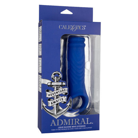 Calexotics - Admiral Liquid Silicone Wave Penis Sleeve - Blauw