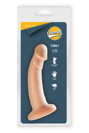 Champs - Funky - Original Dildo - 18.5 x 3 cm - Lichte Huidskleur