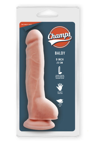 Champs - Baldy - Dual Density Dildo - 23 x 4 cm - Lichte Huidskleur