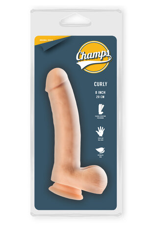 Champs - Curly - Original Dildo - 20 cm - Lichte Huidskleur