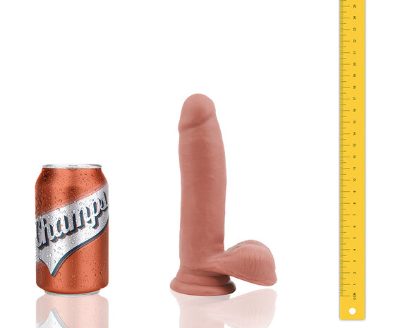 Champs - Derpy - Dual Density Dildo - 17.5 x 3,1 cm - Lichte Huidskleur