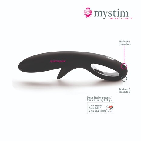 Mystim - Electrosex - Tingly Timmy - E-Stim Dildo - Black